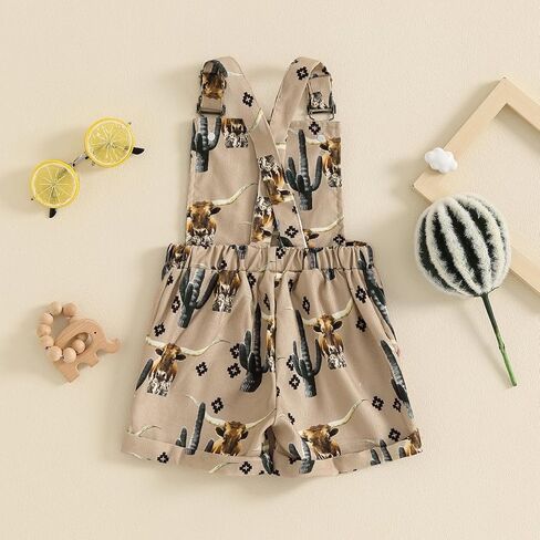ملابس قصيرة للأطفال البنات الصغار على شكل صبار الحصان الغربي، بذلة بدون أكمام بحمالات، ملابس صيفية in Kuwait