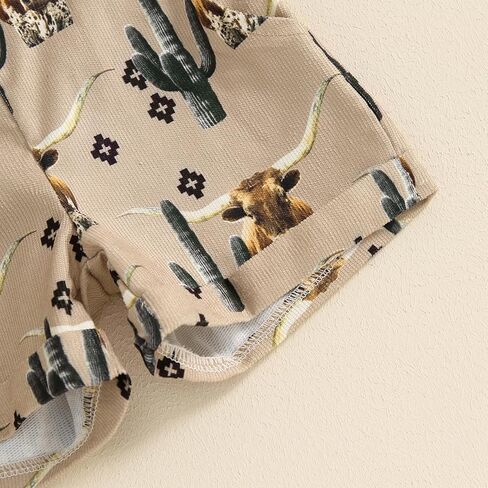 ملابس قصيرة للأطفال البنات الصغار على شكل صبار الحصان الغربي، بذلة بدون أكمام بحمالات، ملابس صيفية in Kuwait