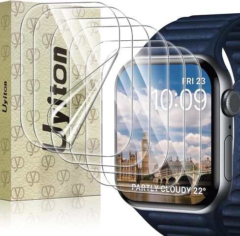 Uyiton 6Pack for Apple Watch Series 10 Screen Protector 46mm, Military-Grade Replacement EPU Film [Not Glass] iWatch Protector Anti Scratch Fingerprint Non-Bubble High Touch Screen Protection Clear in Kuwait