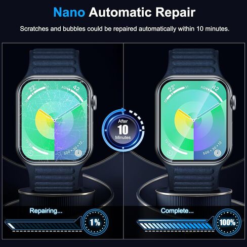 Uyiton 6Pack for Apple Watch Series 10 Screen Protector 46mm, Military-Grade Replacement EPU Film [Not Glass] iWatch Protector Anti Scratch Fingerprint Non-Bubble High Touch Screen Protection Clear in Kuwait