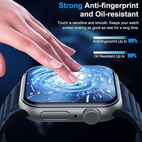 Uyiton 6Pack for Apple Watch Series 10 Screen Protector 46mm, Military-Grade Replacement EPU Film [Not Glass] iWatch Protector Anti Scratch Fingerprint Non-Bubble High Touch Screen Protection Clear in Kuwait
