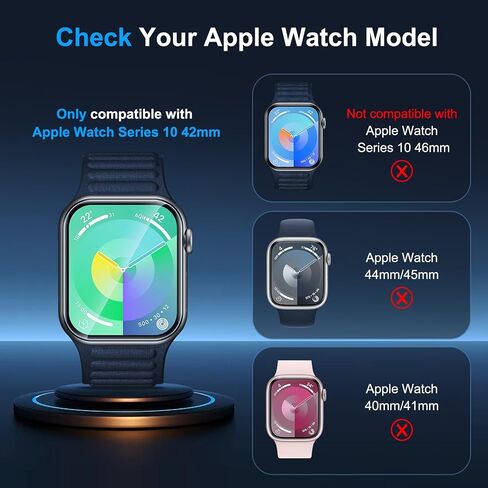 Uyiton 6Pack for Apple Watch Series 10 Screen Protector 46mm, Military-Grade Replacement EPU Film [Not Glass] iWatch Protector Anti Scratch Fingerprint Non-Bubble High Touch Screen Protection Clear in Kuwait