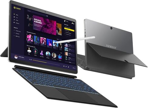 كمبيوتر لوحي T40 2in1 يعمل باللمس Intel N100 حتى 3.40 جيجا هرتز 14 بوصة FHD مع قلم 16 جيجا DDR5 + 512 جيجا SSD RGB لوحة مفاتيح بإضاءة خلفية واي فاي 6 ويندوز 11 in Kuwait