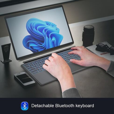 كمبيوتر لوحي T40 2in1 يعمل باللمس Intel N100 حتى 3.40 جيجا هرتز 14 بوصة FHD مع قلم 16 جيجا DDR5 + 512 جيجا SSD RGB لوحة مفاتيح بإضاءة خلفية واي فاي 6 ويندوز 11 in Kuwait