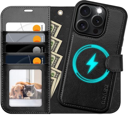 OCASE for iPhone 16 Pro Max Case Detachable Wallet Case with Card Holder, [2 in 1] PU Leather Flip Folio Case with RFID Blocking Stand Wrist Strap Shockproof Phone Cover 6.9 Inch 2024, Black in Kuwait