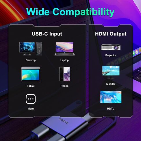 محول USB C إلى HDMI مزدوج 4K@30 هرتز، محول USB C Hub متعدد المنافذ مع 2xHDMI، USB 3.0، 100W PD، يدعم شاشة USB C إلى HDMI ممتدة (MST تدعم Windows فقط)، أرجواني داكن in Saudi Arabia