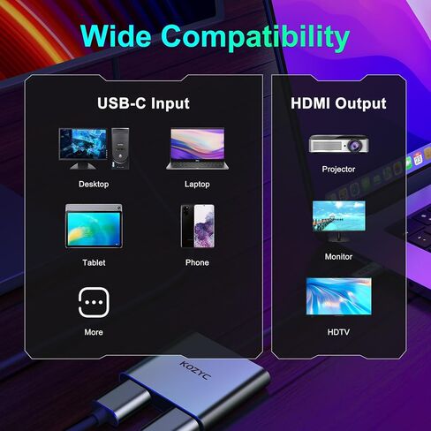 محول USB C إلى HDMI مزدوج 4K@30 هرتز، محول USB C Hub متعدد المنافذ مع 2xHDMI، USB 3.0، 100W PD، يدعم شاشة USB C إلى HDMI ممتدة (MST تدعم Windows فقط)، أرجواني داكن in Kuwait