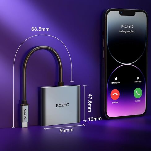 محول USB C إلى HDMI مزدوج 4K@30 هرتز، محول USB C Hub متعدد المنافذ مع 2xHDMI، USB 3.0، 100W PD، يدعم شاشة USB C إلى HDMI ممتدة (MST تدعم Windows فقط)، أرجواني داكن in Kuwait