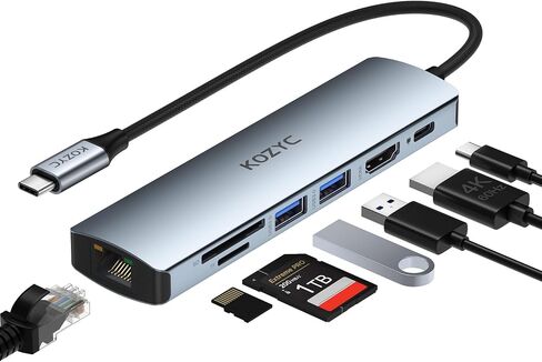 محول USB C إلى HDMI مزدوج 4K@30 هرتز، محول USB C Hub متعدد المنافذ مع 2xHDMI، USB 3.0، 100W PD، يدعم شاشة USB C إلى HDMI ممتدة (MST تدعم Windows فقط)، أرجواني داكن in Saudi Arabia
