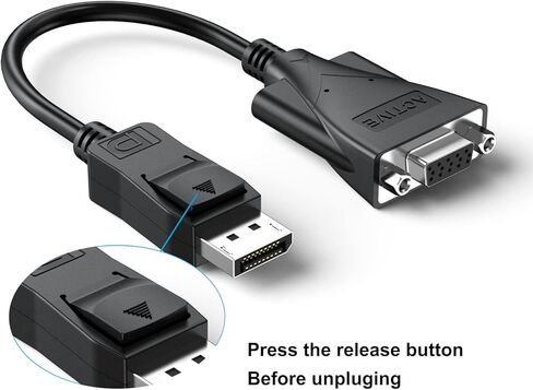 محول DisplayPort إلى VGA 5 حزم، منفذ عرض DP إلى VGA كابل ذكر إلى أنثى سلك محول متوافق مع الكمبيوتر والكمبيوتر الشخصي والكمبيوتر المحمول والشاشة وجهاز العرض والمزيد (ليس ثنائي الاتجاه) in Kuwait