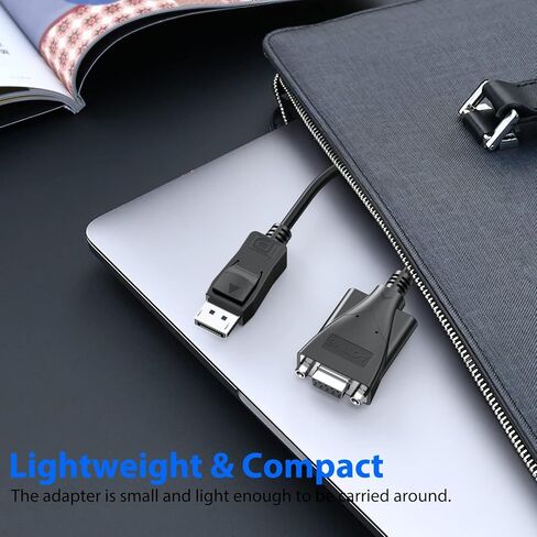 محول DisplayPort إلى VGA 5 حزم، منفذ عرض DP إلى VGA كابل ذكر إلى أنثى سلك محول متوافق مع الكمبيوتر والكمبيوتر الشخصي والكمبيوتر المحمول والشاشة وجهاز العرض والمزيد (ليس ثنائي الاتجاه) in Kuwait