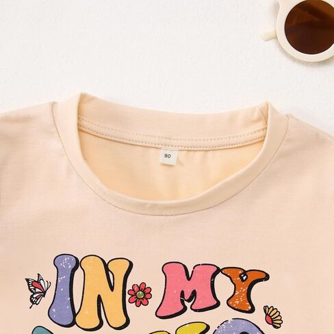 BOUTIKOME in My One-Five Years Old Era Birthday Shirts Toddler Baby Girls T-Shirt Tees Party Outfits Short Sleeve Tops in Kuwait