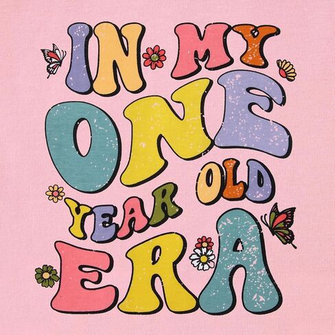 BOUTIKOME in My One-Five Years Old Era قمصان عيد ميلاد طفل رضيع الفتيات تي شيرت تي شيرت ملابس الحفلات ملابس علوية قصيرة الأكمام in Kuwait