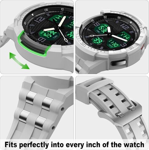 حزام T-ENGINE متوافق مع ساعة Samsung Galaxy Watch 6 الكلاسيكية مقاس 47 مم مع حافظة، حافظة متينة من قطعة واحدة مع حزام لهاتف Galaxy 6 Classic 47 مم (2023) in Kuwait