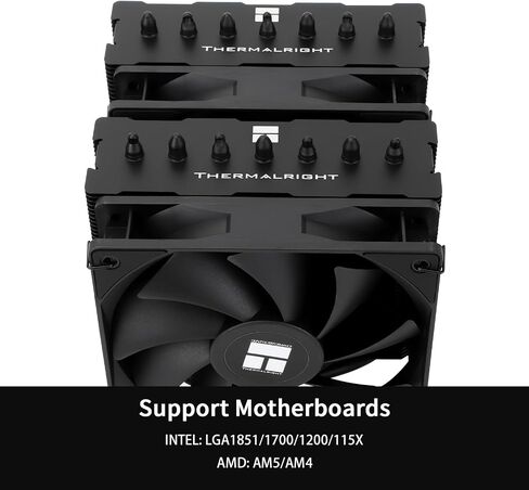 Thermalright Phantom Spirit 120 SE Black CPU Cooler,Dual TL-C12B V2 PWM Fans and Double Towers, 7 Heat Pipes Heatsink Cooler,for AM4/AM5&Intel LGA1851/1700/115X/1200, Computer CPU Cooling,Black in Saudi Arabia