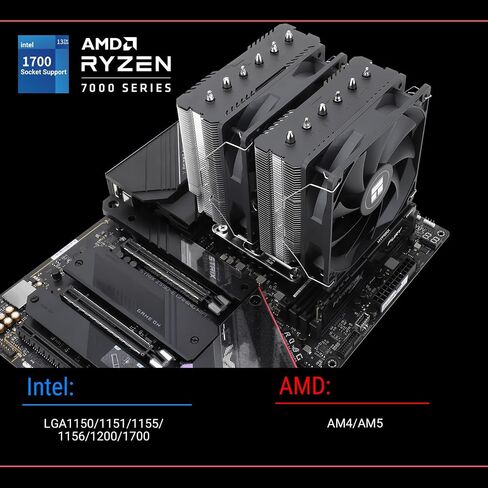 Peerless Assassin 120 SE CPU Air Cooler, 6 Heat Pipes, Dual 120mm TL-C12C PWM Fans, Aluminum Heatsink Cover, AGHP Technology, for AMD AM4 AM5/Intel LGA 1700/1150/1151/1200（PA120SE） in Saudi Arabia