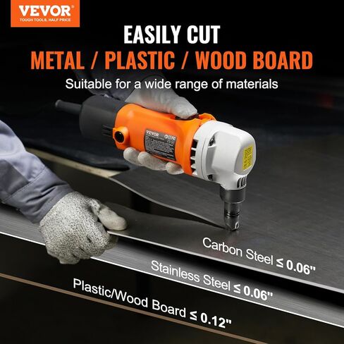 VEVOR Double Head Sheet Metal Nibbler Cutter, 360 Degree Metal Nibbler Drill Attachment with Extra Punch and Die, Cutting Hole Accessory and Step Drill Bit, for Straight Curve and Circle Cutting in Saudi Arabia
