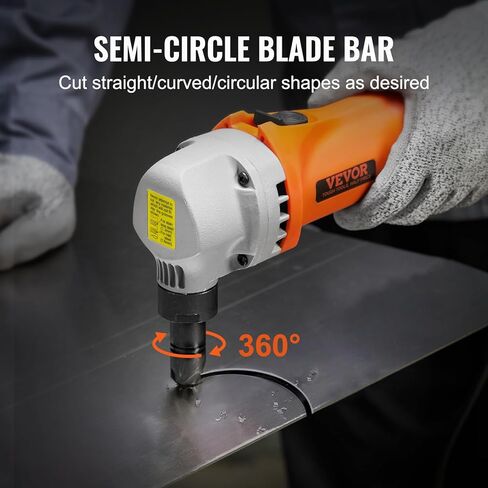 VEVOR Double Head Sheet Metal Nibbler Cutter, 360 Degree Metal Nibbler Drill Attachment with Extra Punch and Die, Cutting Hole Accessory and Step Drill Bit, for Straight Curve and Circle Cutting in Saudi Arabia