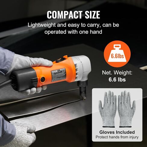 VEVOR Double Head Sheet Metal Nibbler Cutter, 360 Degree Metal Nibbler Drill Attachment with Extra Punch and Die, Cutting Hole Accessory and Step Drill Bit, for Straight Curve and Circle Cutting in Saudi Arabia