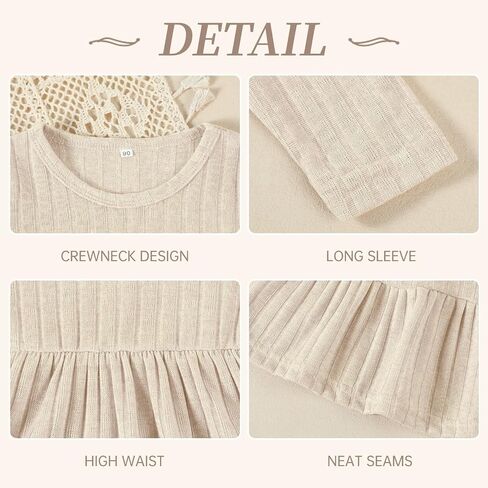 Toddler Baby Girl Long Sleeve Dress Girls Knit Sweater Dresses Tiered Kids Swing Holiday Dresses Fall Winter in Saudi Arabia