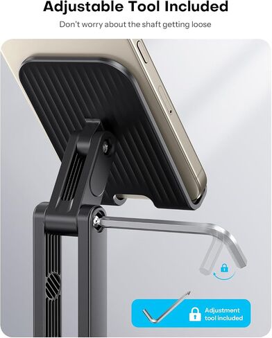 OMOTON Cell Phone Stand for Desk, 2 Pack Adjustable Foldable Phone Holder, 360 Swivel Mobile Stand Fit for iPhone 16 15 14 13 12 Pro Max and All Smart Phones, Black & White in Saudi Arabia