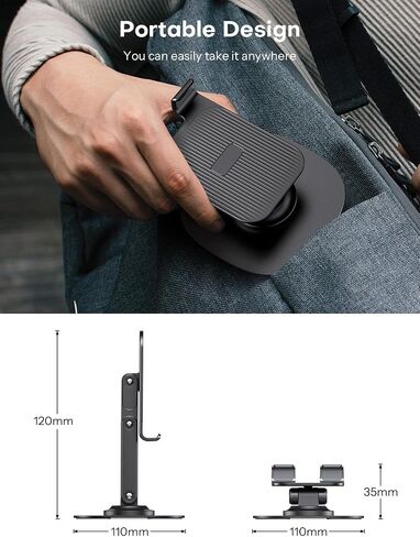 OMOTON Cell Phone Stand for Desk, 2 Pack Adjustable Foldable Phone Holder, 360 Swivel Mobile Stand Fit for iPhone 16 15 14 13 12 Pro Max and All Smart Phones, Black & White in Saudi Arabia