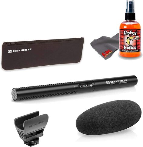 Sennheiser MKE 600 Camcorder Shotgun Microphone with Carrying Case, Shock Mount, Foam Windscreen and 6Ave Cleaning Kit in Saudi Arabia