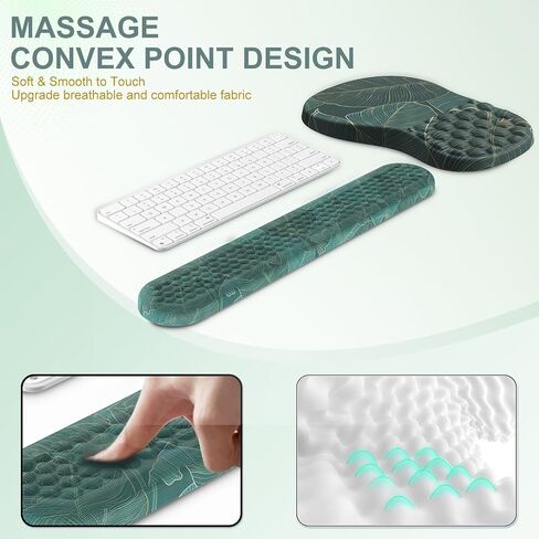 G JGOO Ergonomic Mouse Pad with Wrist Rest and Keyboard Wrist Rest, Mousepad with Memory Foam, Pain Relief & Non-Slip PU Base, Mouse Pad with Wrist Support for Laptop Computer Office, Black in Saudi Arabia