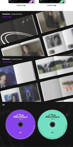 BTS JIN The Astronaut 1st Single Album CD + Folding Poster on Pack + Photobook + Lyric Card + Postcard + Graphic Sticker + Seal Sticker + Photocard + Tracking (Version 01) in Saudi Arabia