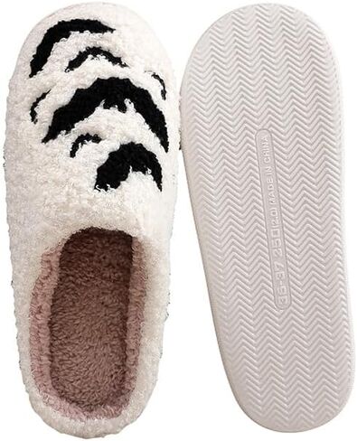Menore Halloween Pumpkin Slippers for Womens Mens Plush Warm Spooky Lantern Pumpkin Slippers Fuzzy House Slippers Halloween Gifts For Girls Women Girlfriend in Saudi Arabia