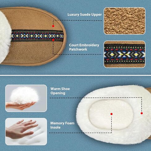 CROVA Slippers For Women Indoor and Outdoor Fuzzy House Slippers Memory Foam Warm for Home Womans Size in Saudi Arabia
