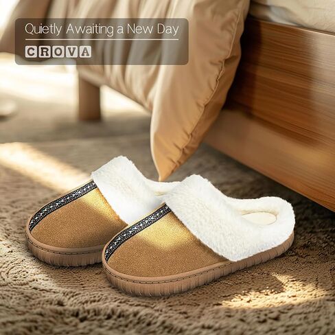 CROVA Slippers For Women Indoor and Outdoor Fuzzy House Slippers Memory Foam Warm for Home Womans Size in Saudi Arabia