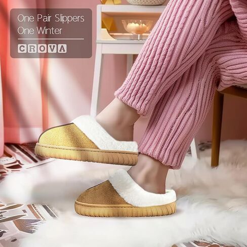 CROVA Slippers For Women Indoor and Outdoor Fuzzy House Slippers Memory Foam Warm for Home Womans Size in Saudi Arabia