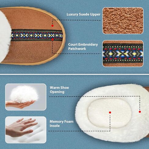 CROVA Slippers For Women Indoor and Outdoor Fuzzy House Slippers Memory Foam Warm for Home Womans Size in Saudi Arabia