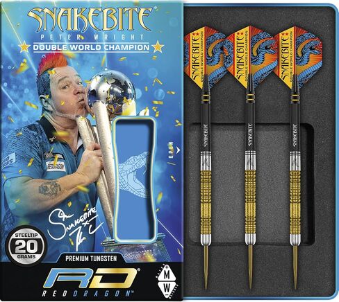 RED DRAGON Peter Wright Snakebite DWC Special Edition Gold Plus with Flights and Stems (shafts) in Saudi Arabia