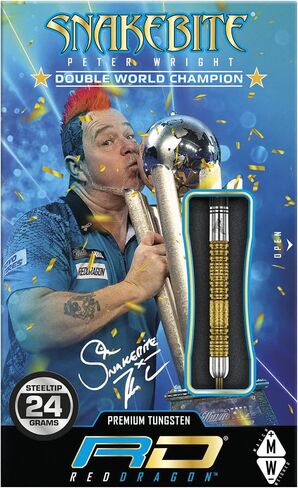 RED DRAGON Peter Wright Snakebite DWC Special Edition Gold Plus with Flights and Stems (shafts) in Saudi Arabia