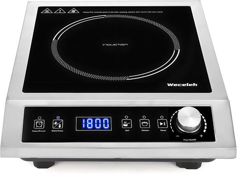 Commercial Induction Cooktop,Electric Cooktop Stove,Durable Countertop Burner,10 Temp Levels,Sensor Touch & Knob Control, Boil and Simmer, 3-Hour Timer & 24 Hours Preset,Heavy Duty,120V/1800W in Saudi Arabia