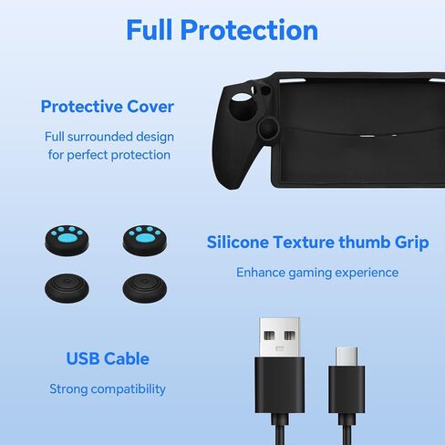 Accessories Bundle Compatible with PS Portal, Hard Carrying Case Compatible with PS Portal with Silicone Protective Skin , Screen Protector with Thumb Grip, USB C Cable in Saudi Arabia