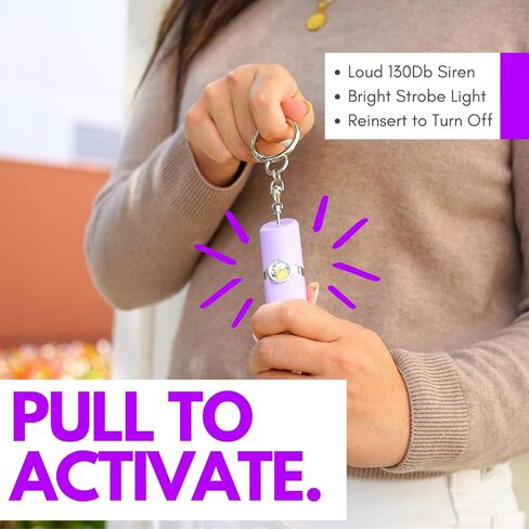 Securityman Personal Safety Alarm for Women - Everyday Protection Companion - Loud 130Db Siren, SOS Light, Rechargeable - Discreet Lipstick Styled Safety Keychain Alarm (Black) in Saudi Arabia