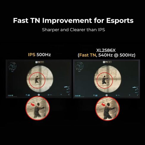 بينكيو زوي XL2586X | 24.1 | شاشة ألعاب Fast TN 540 هرتز للرياضات الإلكترونية | وضوح الحركة DyAc2 | 1080p | إعداد XL للمشاركة | غطاء التدريع | تعديل ارتفاع محمل الكرة من الدرجة الصناعية الجديدة in Kuwait