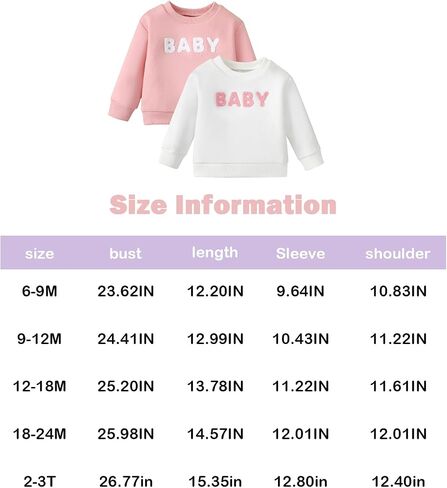 SOBOWO Toddler Baby Girl Sweatshirt Crewneck Fleece Ruffle Sleeve Letter Print Pullover Hoodie Tops Warm Fall Winter Clothes in Saudi Arabia