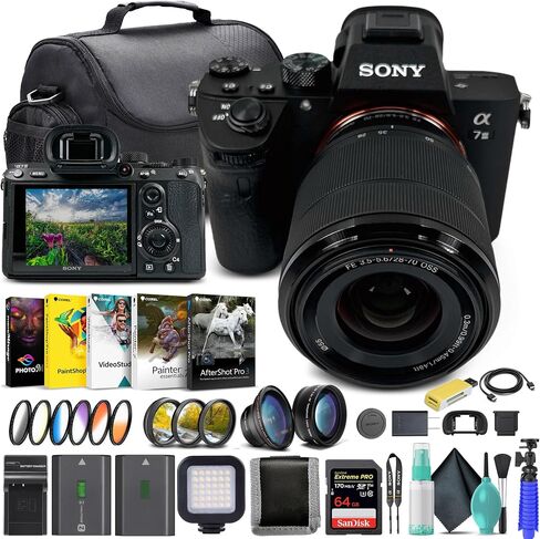Sony Alpha a7 III Mirrorless Digital Camera with 28-70mm Lens ILCE7M3K/B, 64GB Memory Card, 2 x NP-FZ-100 Battery, Corel Photo Software, Case, External Charger, Card Reader, and More in Saudi Arabia