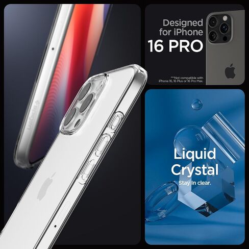 Spigen Liquid Crystal Designed for iPhone 16 Pro Case (2024) [Military-Grade Protection] - Crystal Clear in Saudi Arabia