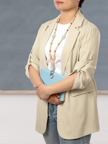 Beaded Lanyards for ID Badges and Keys, Cute Teacher Lanyard Retractable Natural Stone Lanyards for Women in Kuwait