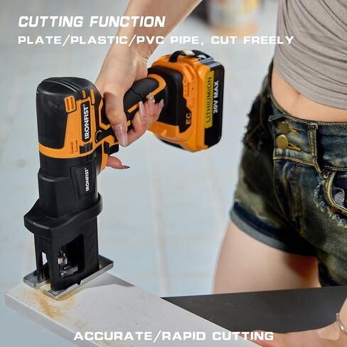 مجموعة أدوات كهربائية لاسلكية من IRONFIST لبطارية DEWALT 20V، اتصال رقاقة محرك بدون فرش، 5 رؤوس قابلة للاستبدال تشمل مثقاب الصدمات، مفتاح الربط، المنشار، الصنفرة، جهاز توجيه التشذيب (بدون بطارية) in Kuwait