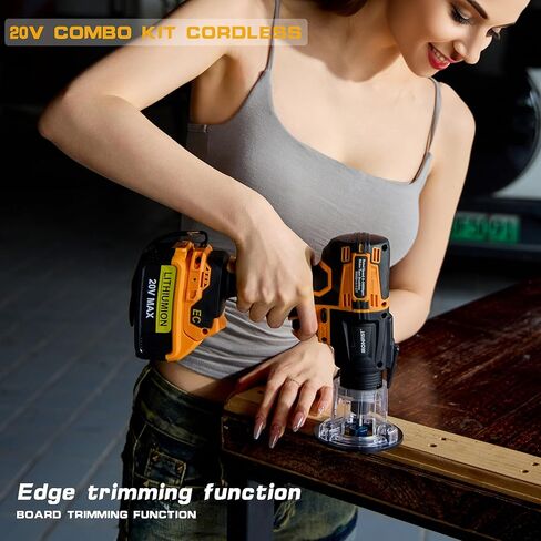 مجموعة أدوات كهربائية لاسلكية من IRONFIST لبطارية DEWALT 20V، اتصال رقاقة محرك بدون فرش، 5 رؤوس قابلة للاستبدال تشمل مثقاب الصدمات، مفتاح الربط، المنشار، الصنفرة، جهاز توجيه التشذيب (بدون بطارية) in Kuwait