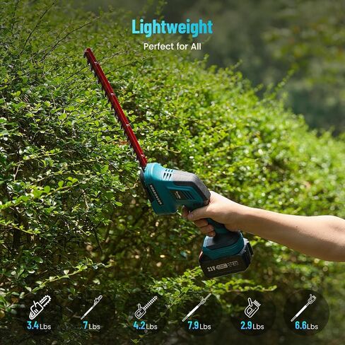 Seesii 6-in-1 Cordless Pole Saw and Pole Hedge Trimmer Grass Shears Combo Kit, Electric Mini Chainsaw with 2*4.0 Ah Batteries, Extension Tree Prunner, Bush Trimmer Limb Branch Cutter, 16ft Long Reach in Saudi Arabia