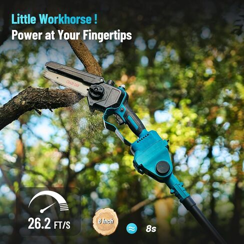 Seesii 6-in-1 Cordless Pole Saw and Pole Hedge Trimmer Grass Shears Combo Kit, Electric Mini Chainsaw with 2*4.0 Ah Batteries, Extension Tree Prunner, Bush Trimmer Limb Branch Cutter, 16ft Long Reach in Saudi Arabia