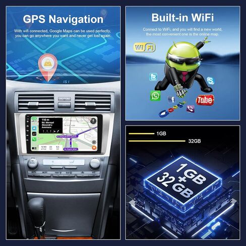 Hodozzy 32GB Android Car Stereo for Toyota Camry 2006-2011 Radio, Wireless Carplay Android Auto Mirror Link, 9 Inch Touch Screen GPS Bluetooth WiFi FM RDS HiFi SWC, Backup Camera Toyota Camry Stereo in Saudi Arabia