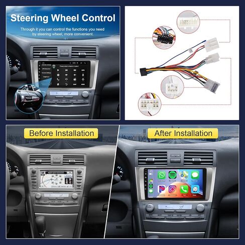 Hodozzy 32GB Android Car Stereo for Toyota Camry 2006-2011 Radio, Wireless Carplay Android Auto Mirror Link, 9 Inch Touch Screen GPS Bluetooth WiFi FM RDS HiFi SWC, Backup Camera Toyota Camry Stereo in Saudi Arabia